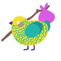 ufs lemon spritz, a yellow and turquoise chicken with a lace pattern