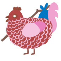 (unnamed), a red and pink chicken with a lace pattern