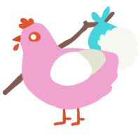(unnamed), a pink and white chicken