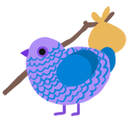 Blanket, a lilac and sapphire chicken with a lace pattern