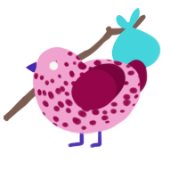 Cherry, a pink and maroon chicken with a speckle pattern