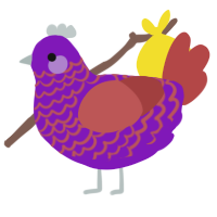 (unnamed), a violet and red chicken with a lace pattern