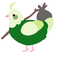 A leaf and apple chicken with a head pattern