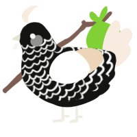 (unnamed), a black and cream chicken with a lace pattern