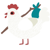 A white chicken with a double-lace pattern