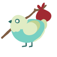 mint flavoured gum, a aqua and gluppy chicken with a head pattern