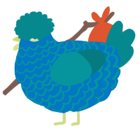 (unnamed), a sapphire and teal chicken with a lace pattern