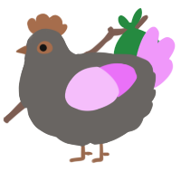 g, a grey and lavender chicken