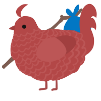 Red Monster, a red chicken with a lace pattern