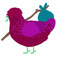 (unnamed), a maroon and plum chicken with a half-lace pattern