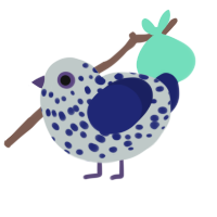 (unnamed), a silver and navy chicken with a speckle pattern