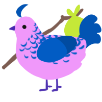 lye, a lavender and ultramarine chicken with a half-lace pattern