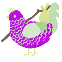 film, a amethyst and gluppy chicken with a lace pattern