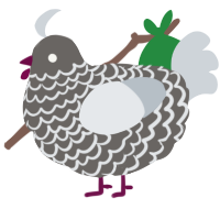A grey and mist chicken with a lace pattern