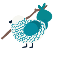(unnamed), a white and sea chicken with a lace pattern