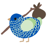 Blueby, a ultramarine and gluppy chicken with a lace pattern