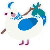 febreze, a white and sapphire chicken with a neck-speckle pattern