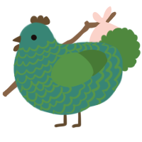 (unnamed), a teal and viridian chicken with a lace pattern