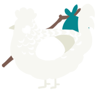 White boy, a white chicken with a half-lace pattern