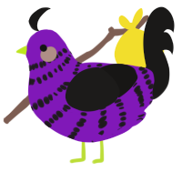 Pur-Black Ice Cream, a violet and sable chicken with a bar pattern