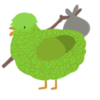 Peridot, a grass and chartreuse chicken with a double-lace pattern