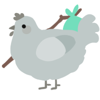 Grey Stuff, a silver chicken