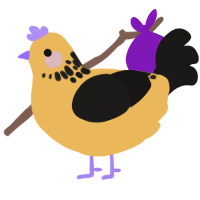 Tigercake, a honey and sable chicken with a neck-speckle pattern