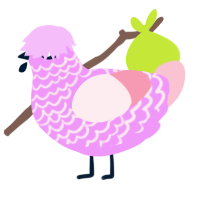 (unnamed), a lavender and rose chicken with a lace pattern