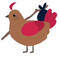 (unnamed), a brown and crimson chicken