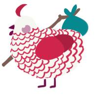 (unnamed), a white and crimson chicken with a lace pattern