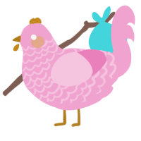 (unnamed), a pink chicken with a lace pattern