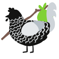 Circular Stains, a black and mist chicken with a lace pattern