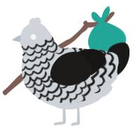 A mist and sable chicken with a lace pattern