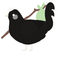 Darker, a sable chicken with a lace pattern