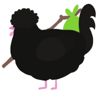 A black and sable chicken