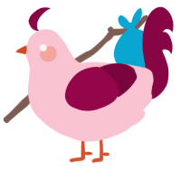 Smoothie, a rose and maroon chicken