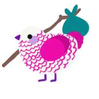 (unnamed), a white and fuchsia chicken with a lace pattern