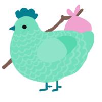 mintmint, a mint chicken with a lace pattern