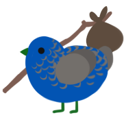Deep Ocean Blue, a ultramarine and grey chicken with a half-lace pattern