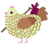 Marny, a apple and brown chicken with a lace pattern