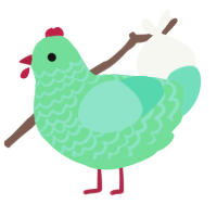 A spring and mint chicken with a lace pattern