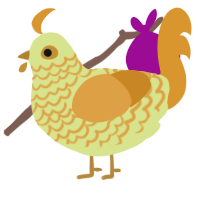 A lemon and orange chicken with a lace pattern
