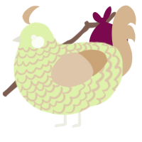 (unnamed), a apple and beige chicken with a lace pattern