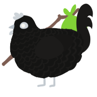 (unnamed), a black and sable chicken with a lace pattern