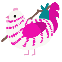 (unnamed), a white and fuchsia chicken with a bar pattern
