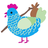 Seafoamy, a sky and gluppy chicken with a lace pattern