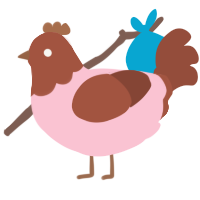 Tasty, a rose and russet chicken with a head pattern