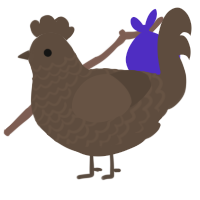 A bark chicken with a lace pattern