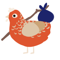 (unnamed), a vermilion and beige chicken with a half-lace pattern