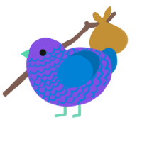 (unnamed), a blurple and sapphire chicken with a lace pattern